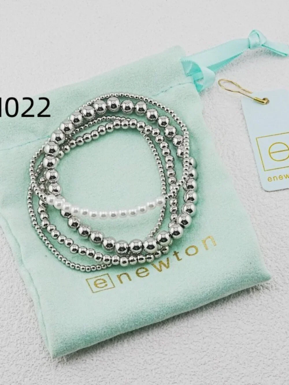 Enewton Platinum Bead & Pearl Bracelet